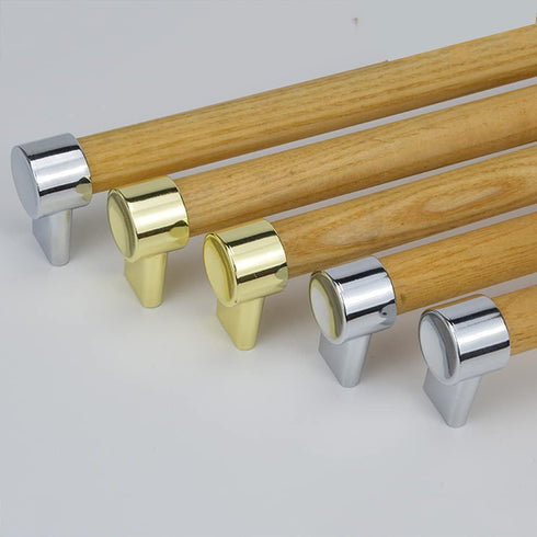 IBOWZ 2pcs Kitchen Cupboard Handle Solid Wood Drawer Handles Zinc Alloy Base Cupboard Knobs Modern Simplicity Pulls