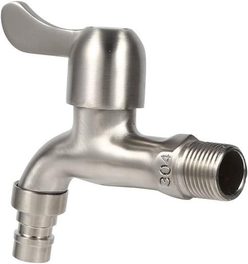 Wash Machine Tap, 304 Stainless Steel Outside Wall Mounted Water Faucet Adapter for Laundry Bathroom