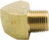 Brass Pipe Fitting, 45 Degree Barstock Street Elbow, 1/4" NPT Female x 1/4" NPT Male (Pack of 5)
