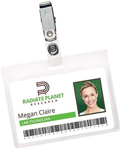 Avery Heavy Duty Badge Holders, 50 Horizontal Name Badge Holders with Clips, 2.25" x 3.5" (2921)
