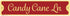 PetKa Signs and Graphics "Candy Cane Lane" Aluminum Sign, 18" x 4", Tan Text on Red