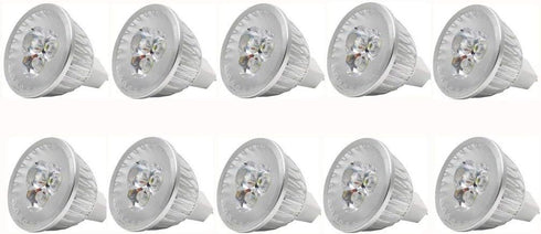 MR16 LED Bulbs MR16 3W LED Cool White Light Bulbs, GU5.3 12V 3 Watt LED Spotlight, 20W Halogen Equivalent, Pack of 10