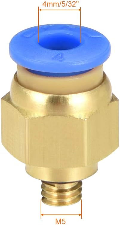 uxcell Straight Pneumatic Push to Quick Connect Fittings M5 Male x 4mm Tube OD 10pcs by uxcell