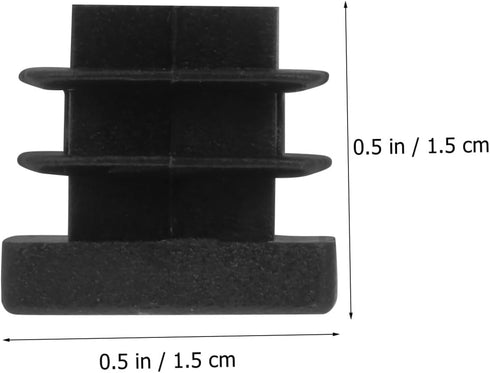 HOOWIFFY 30 15x15mm Pcs Black Square Plastic Furniture Leg Plugs End Caps Tubing Insert Floor Protectors for Square