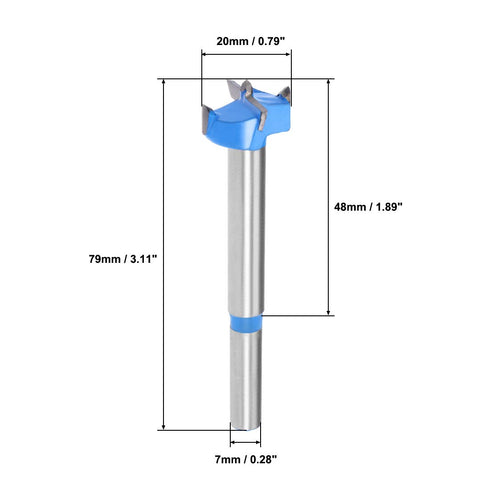 uxcell Tungsten Carbide Forstner Drill Bits 20mm (25/32") Wood Hole Saw Auger Opener, Woodworking Hinge Hole Cutter