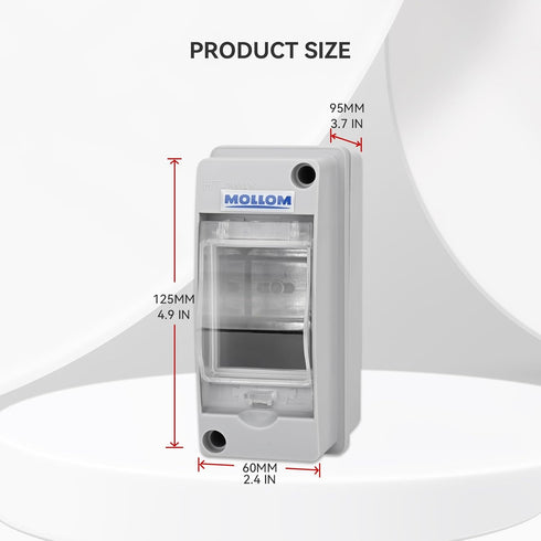 2 Way Circuit Breaker MCB Distribution Protection Box with DIN Rail, IP65 Waterproof,for Indoor and Outdoor