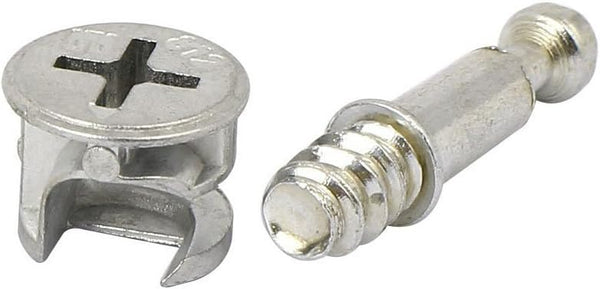 Flyshop 10 Sets Self-Tapping Furniture Cabinet Connector Fittings #261 (15 x 12mm) Cam Lock with M6 Threaded Dowel