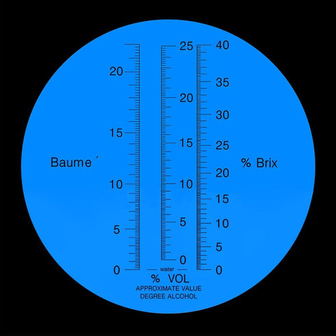 VGVGV 3-in-1 0-25% 0-40% 0-25Baume' Refractometer, Grape Wine Refractometer Alcohol Brix Tester Concentration Meter