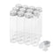 30ml Glass Clear Test Tubes with Screw Caps and Plastic Stoppers, Leak-Proof Flat Test Tubes, 12PCS