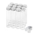 30ml Glass Clear Test Tubes with Screw Caps and Plastic Stoppers, Leak-Proof Flat Test Tubes, 12PCS