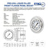 PIC Gauges PRO-204L-254R Panel Mount Front Flanged Glycerin Filled Industrial Pressure Gauge, 2.5" Dial