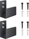 Adjustable U Shape Barn Door Floor Guides, 2 Pack, Wall Mounted Flexible Flush Bottom Guide, Sturdy Steel, Black