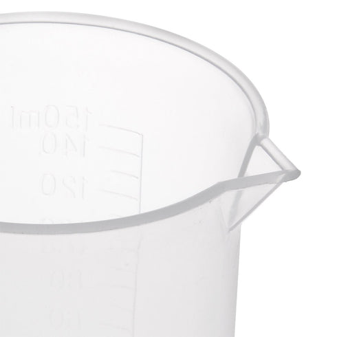 uxcell Measuring Cup 150ml, PP Plastic Graduated Beaker, Transparent for Lab Kitchen, 3pcs