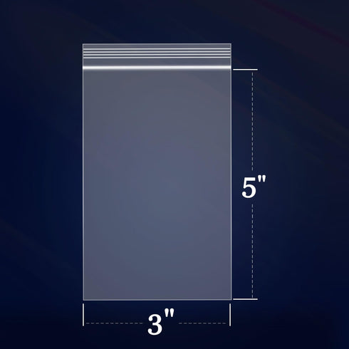 iMailer 100 Count Small Plastic Bags - 3" x 5" Reclosable Zip Bags 2 Mil with Lock Seal for Treats, Snack, Jewelry