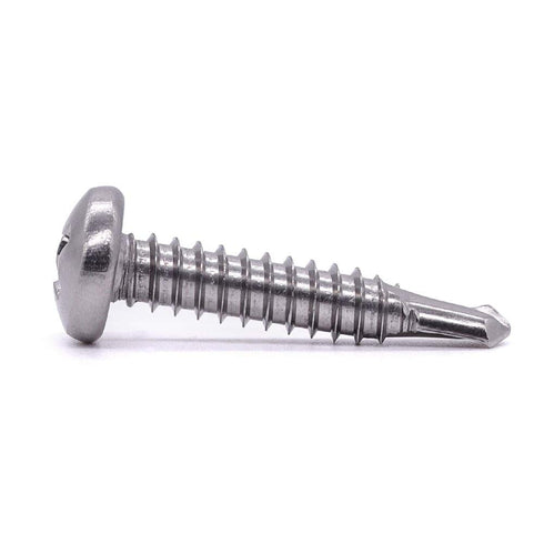 #8 x 3/4" Pan Head Self Drilling Screws, Phillips Drive, 410 Stainless Steel Sheet Metal Screws, Pack of 100