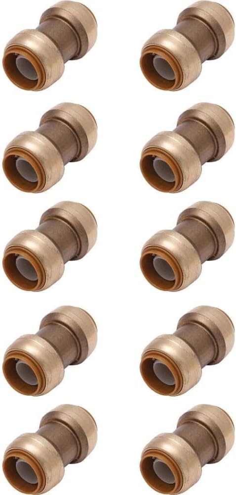 3/4 Inch Push To Connect Fitting Straight Coupling Connector for PEX, Copper, CPVC Pipe, Brass Plumbing Fitting, Pack