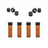 Pack of 100 Glass Vials with Black Phenolic Screw Caps (4ml, Brown Color)