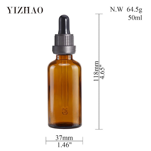 YIZHAO 12 Pcs Amber Glass Dropper Bottle 2oz, Tincture Bottles with Glass Dropper for Essential Oils, Aromatherapy,