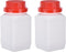 PATIKIL 2 Pcs 500ml HDPE Wide Mouth Square Reagent Bottles with Screw Cap for Lab Storage, White