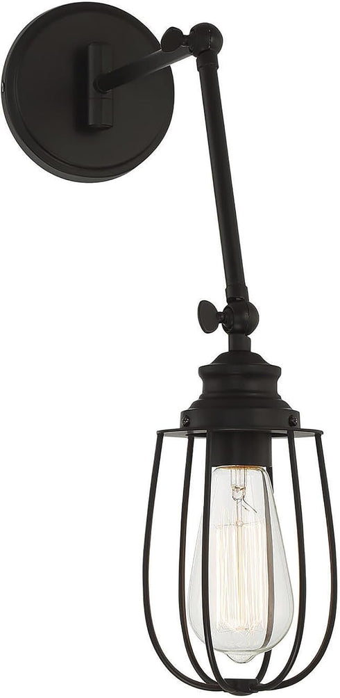 Savoy House Meridian M90022MBK Wall Sconce, 1-Light 60 Watts, Matte Black