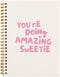 Preppy Pink Notebook Journal, You're Doing Amazing Sweetie Inspirational Notebooks, Pink Aesthetic, 5.5x8.3