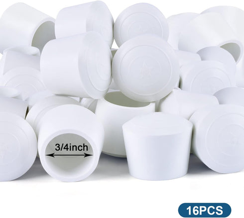 3/4 Inch 16 Pack Sopito Chair Leg Caps, Non Slip Rubber Chair Leg Floor Protectors for Sofa Bar Stool Garden Furniture