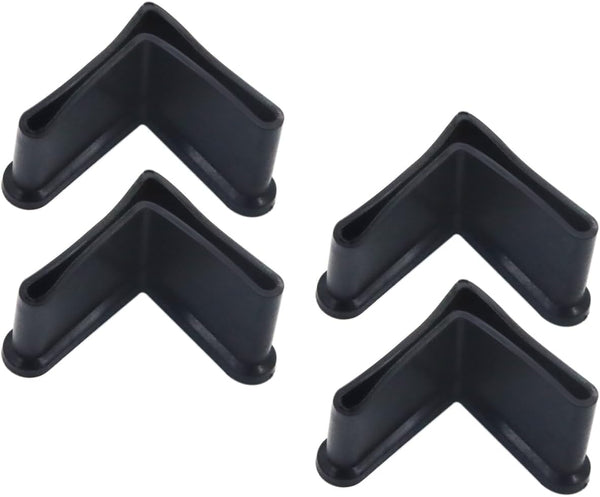 4 Pcs 1.57" 1.57" L Shaped Black PVC Angle Iron Caps Furniture