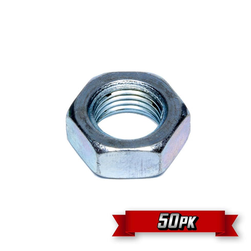 Generic 9/16"-12 50 Pack Hex Jam Nut RH Thread Zinc Maintenance Repair Replacement Fasteners Industrial Hardware