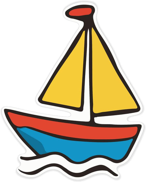 Azeeda 'Sail Boat Toy' White Premium Vinyl Decal Sticker Waterproof, Durable & Easy
