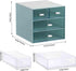 Desk Organizer with Drawer, Office Storage Box with 4 Acrylic Drawers for Desktop, Dressing Table, Home, School