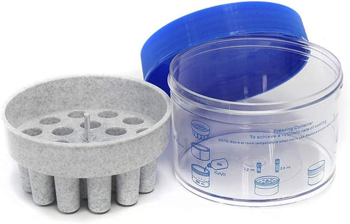 Freezing Container PC Jar with HDPE Closure and Tube Holder for 18pcs of 1-2ml Tubes, CFC018-001