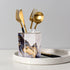 WAVEYU Ceramic Pen Holder for Desk, Cute Pencil Cup Pot Organizer, Makeup Brush Holder for Office, Classroom, Home