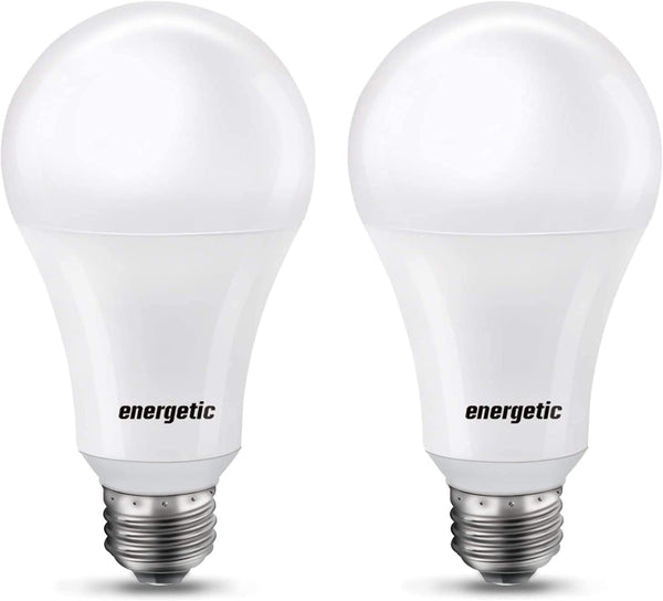 150 Watt LED Light Bulb, Super Bright A21 5000K Daylight, Non-Dimmable, 2300lm, High Lumen, UL Listed, 2-Pack