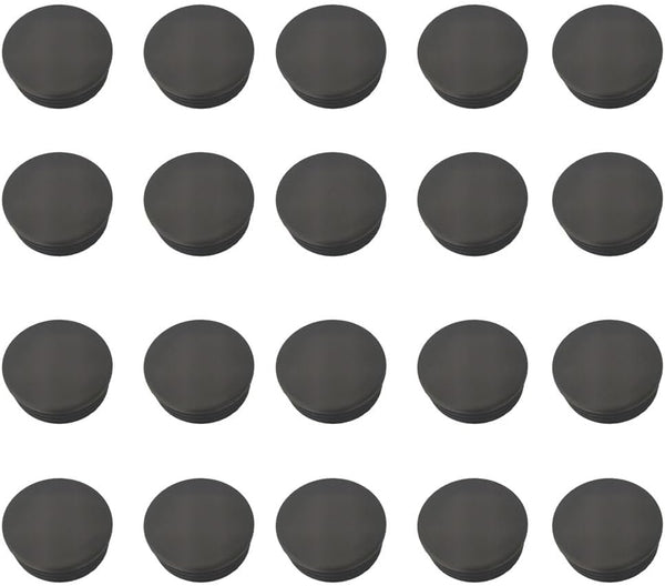 20PCS Round Plastic End Caps 14mm Round Tube Plug Black Insert Plugs