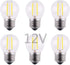 Low Voltage Mini Globe LED Bulb, AC 12V / DC 12V Input, 2W 200Lm, Dimmable, E26 Base, 6-Pack