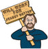 3dRose 8 Inch Funny Humorous Man Guy with A Sign Will Work for Peanut Butter Ceramic Tile