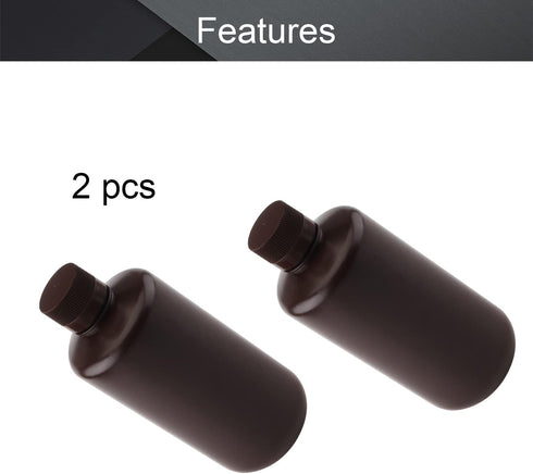 Othmro 2Pcs 33.8oz Plastic Containers - 1000ml Small Mouth Liquid Solid Storage Bottles, Brown