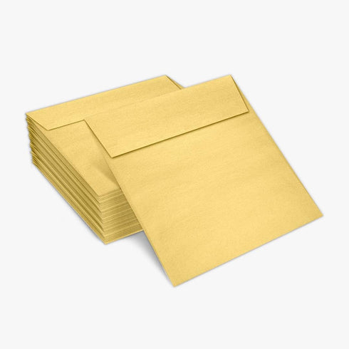 LUXPaper Square Invitation Envelopes | Gold Metallic | Peel & Press | 6" x 6" | 80lb. Text | 50 Qty