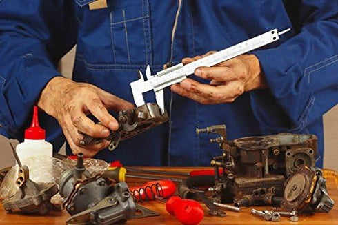Spurtar Vernier Caliper, 6" Stainless Steel Measuring Tool, 0-6Inch/0-150mm Manual Micrometer