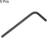 5pcs Hex Key Wrench 2.5mm L-Shape Chrome Vanadium Steel Metric Tool for Home Repair, Black