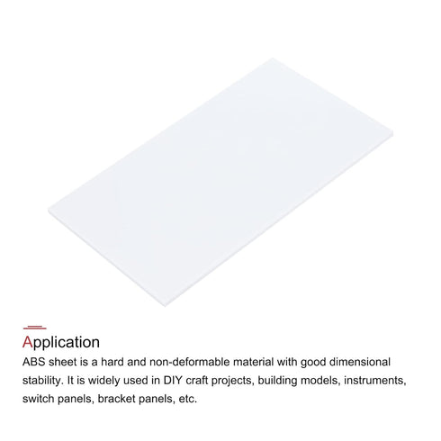MECCANIXITY White ABS Plastic Sheet, 7 x 4 x 0.16 Inch for Building Model, DIY Crafts, Pack of 1