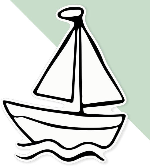 Azeeda 'Sail Boat Toy' White Premium Vinyl Decal Sticker Waterproof, Durable & Easy