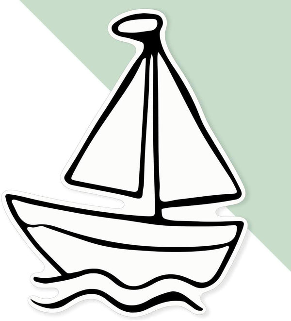 Azeeda 'Sail Boat Toy' White Premium Vinyl Decal Sticker Waterproof, Durable & Easy
