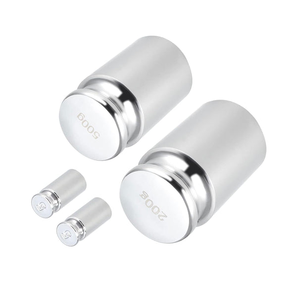 uxcell Gram Calibration Weight Set, 5g 200g 500g M1 Precision Chrome Plated Steel for Digital Balance Scales