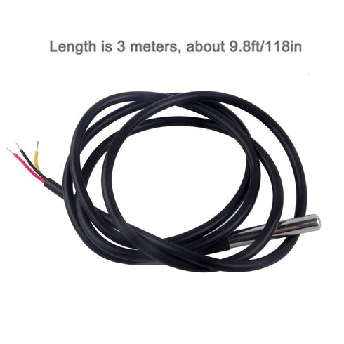 5PCS DS18B20 Waterproof Temperature Sensor, Digital Thermal Probe 3M 118.1 inch for Raspberry Pi, Arduino