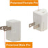 Polarized 2-Prong L Type Adapter, Vertical Right Angled AC Adapter, NEMA 1-15P USA Outlet Saver