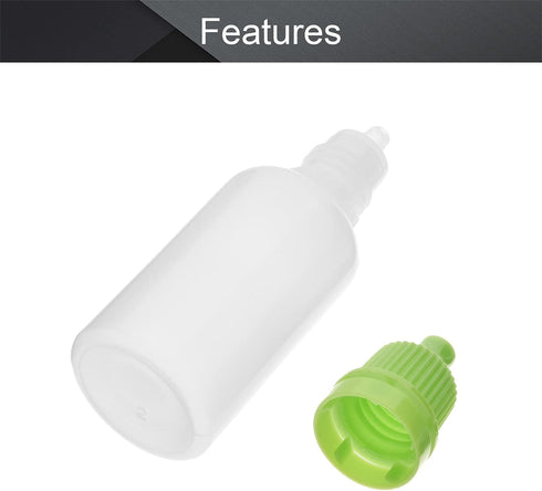 Othmro 10Pcs 0.7oz PE Plastic Bottles, 20ml Squeezable Eye Liquid Dropper Bottles with Green Cap