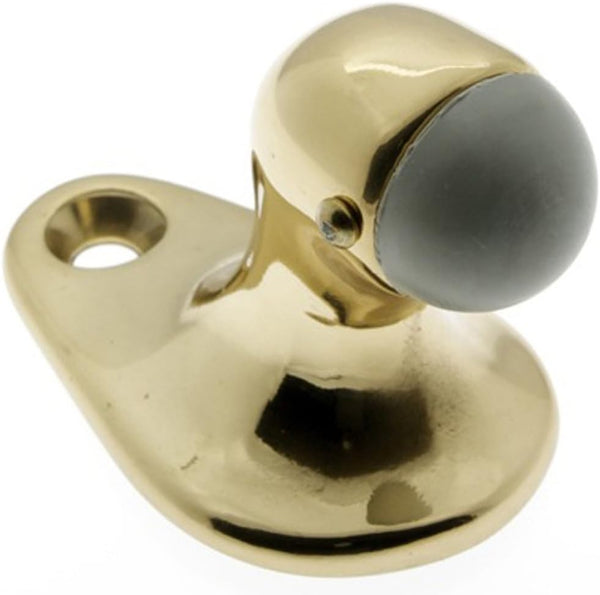 Professional Grade Quality Small-Stop Gooseneck Door Stop by idh by St. Simons, Polished Brass