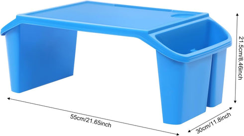 LIWBYYG 4 (21.65 11.8 8.46In) Pcs Kids Lap Desk Tray, Plastic Breakfast Laptop Trays with Side Pockets and Storage