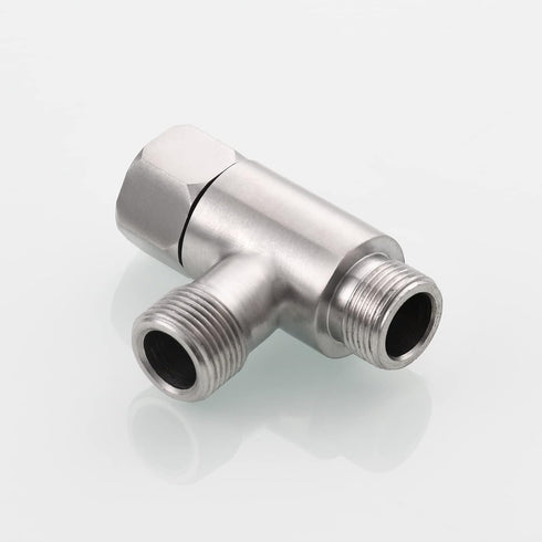 Add On Tee Fitting, Stainless Steel Toilet Water Supply Line Splitter, 3/8" x 3/8" x 3/8"